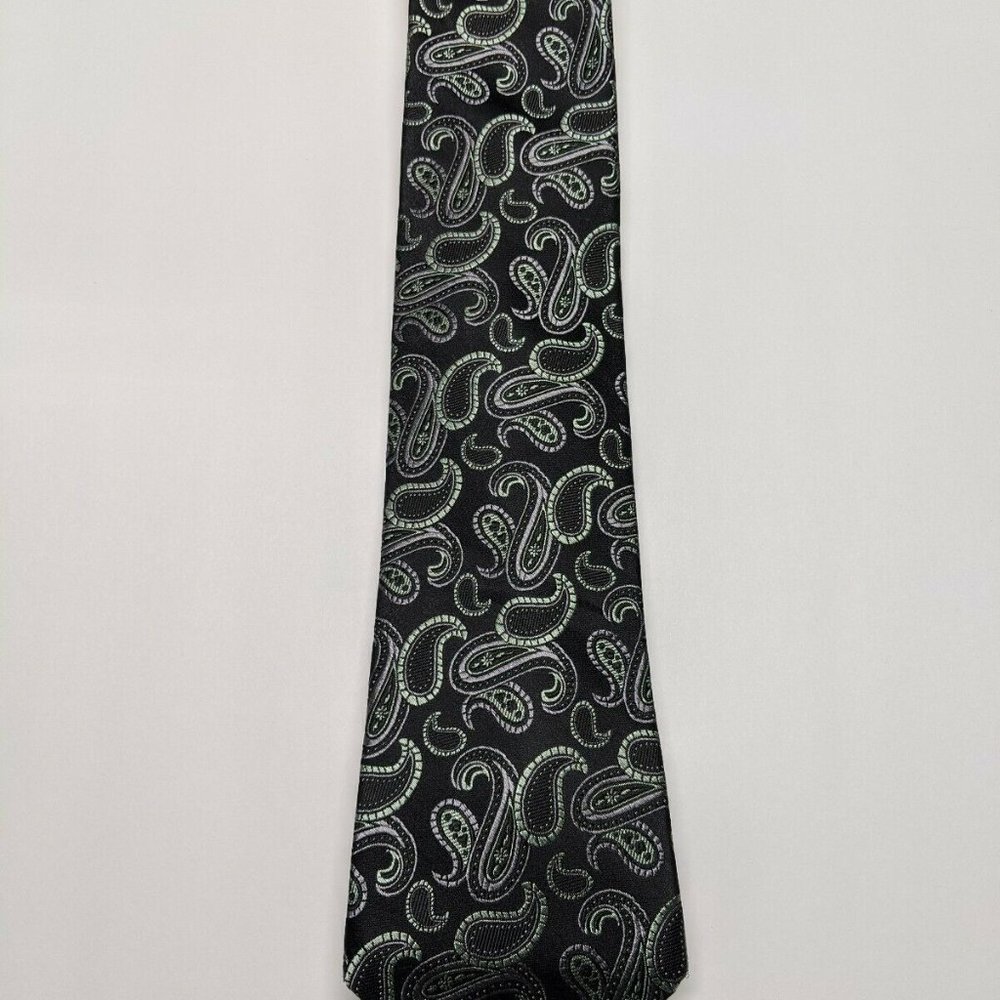Joseph Abboud Black Paisley Silk Necktie - Picture 5 of 5